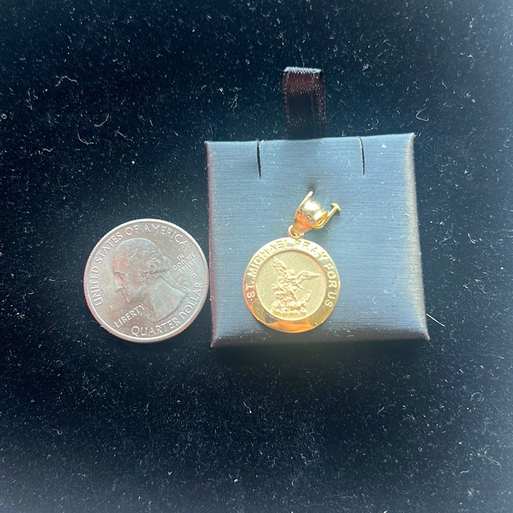 14kt gold saint Michael pendant